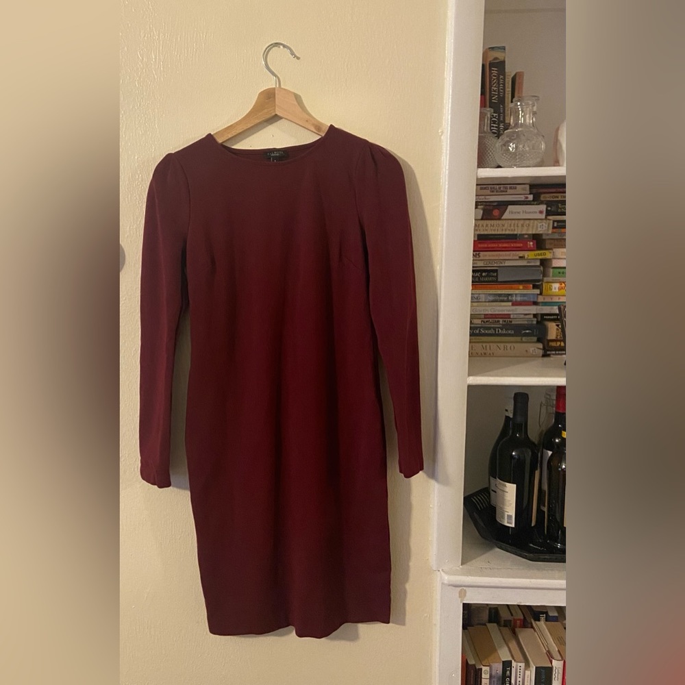 Talbots burgundy long sleeve sweater dress, size 4